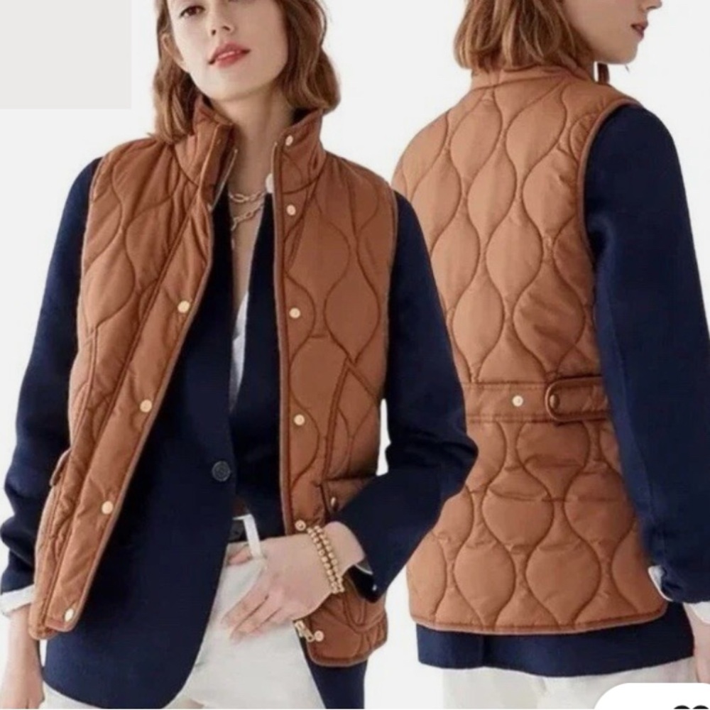 J.Crew Women's Quilted Excursion Vest Dark Nutmeg XXS Comfy Outdoor